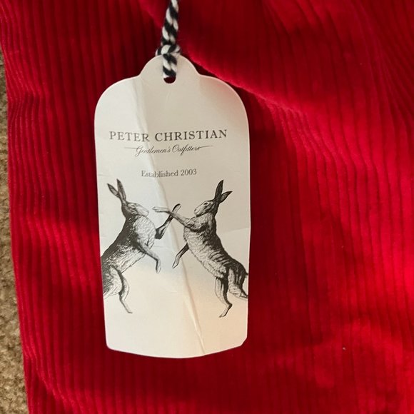 Peter Christian Red Pleated County Corduroy Pants - 44x29 - Picture 1 of 3